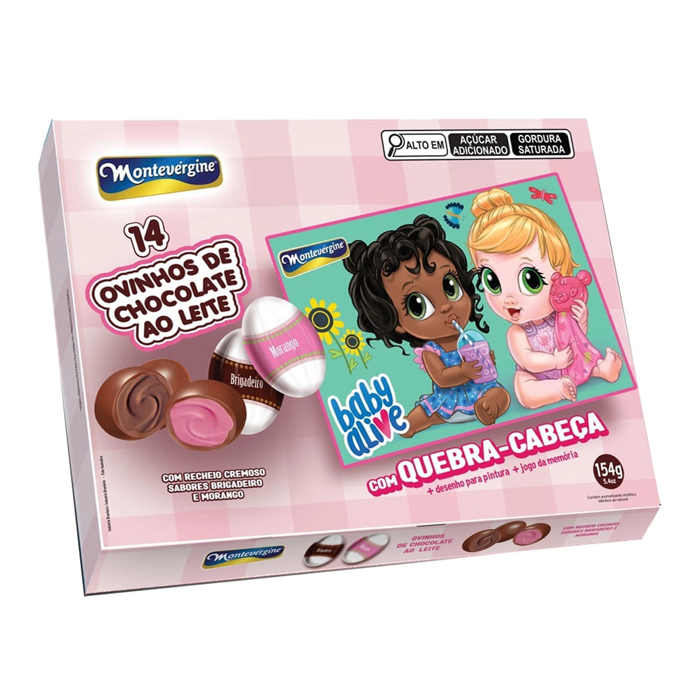 Ovinhos de Chocolate Montevergine Baby Alive com Quebra-Cabeça 154g