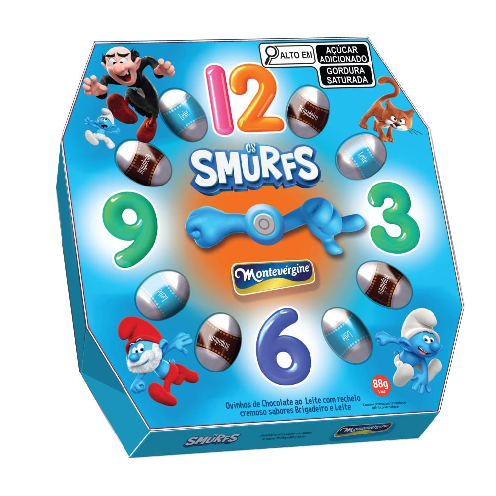 Ovinhos de Chocolate Montevergine Smurfs com Relógio 88g