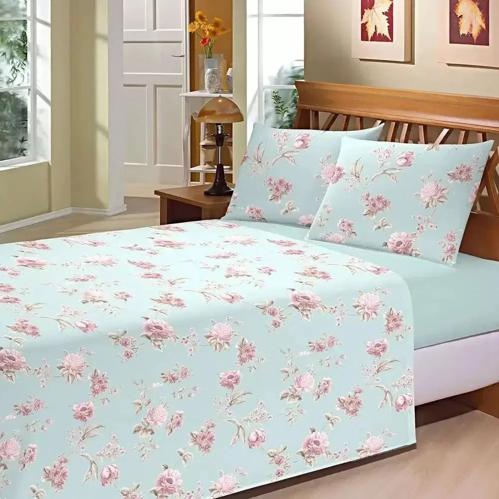 Jogo de Cama Queen Camesa Microfibra Estampado 3 Peças - Item Sortido