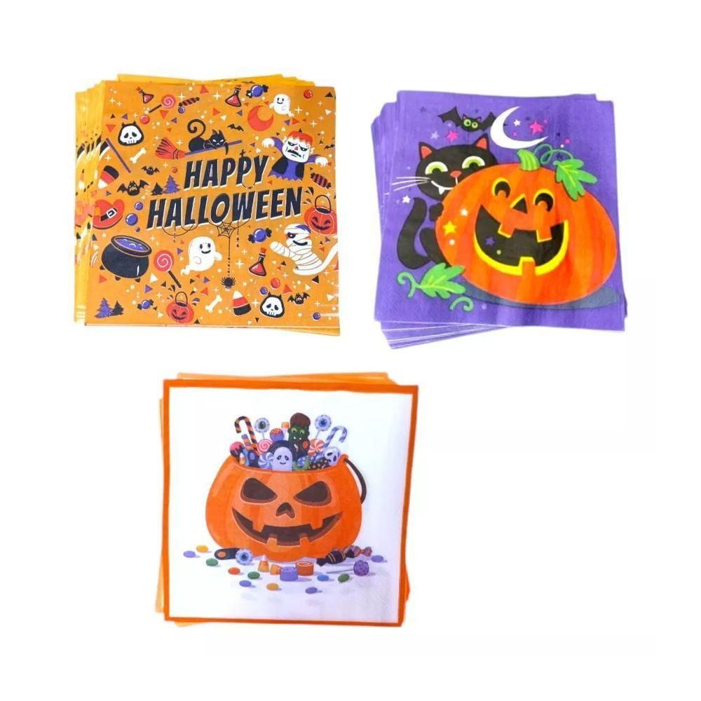 Guardanapo De Papel Temático Halloween 33x33cm - Kit Com 20 Unidades