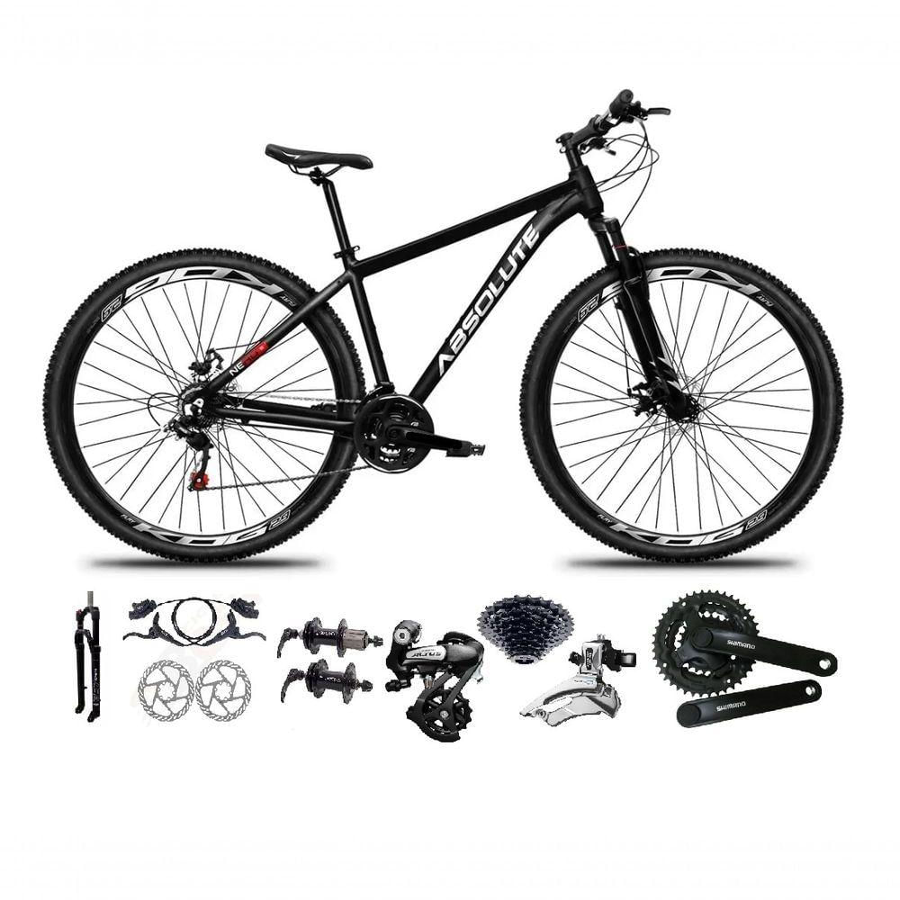 Bicicleta Aro 29 Absolute Nero 5 Shimano Altus 24v Freios Hidráulicos Garfo Com Trava Preto Tam 19