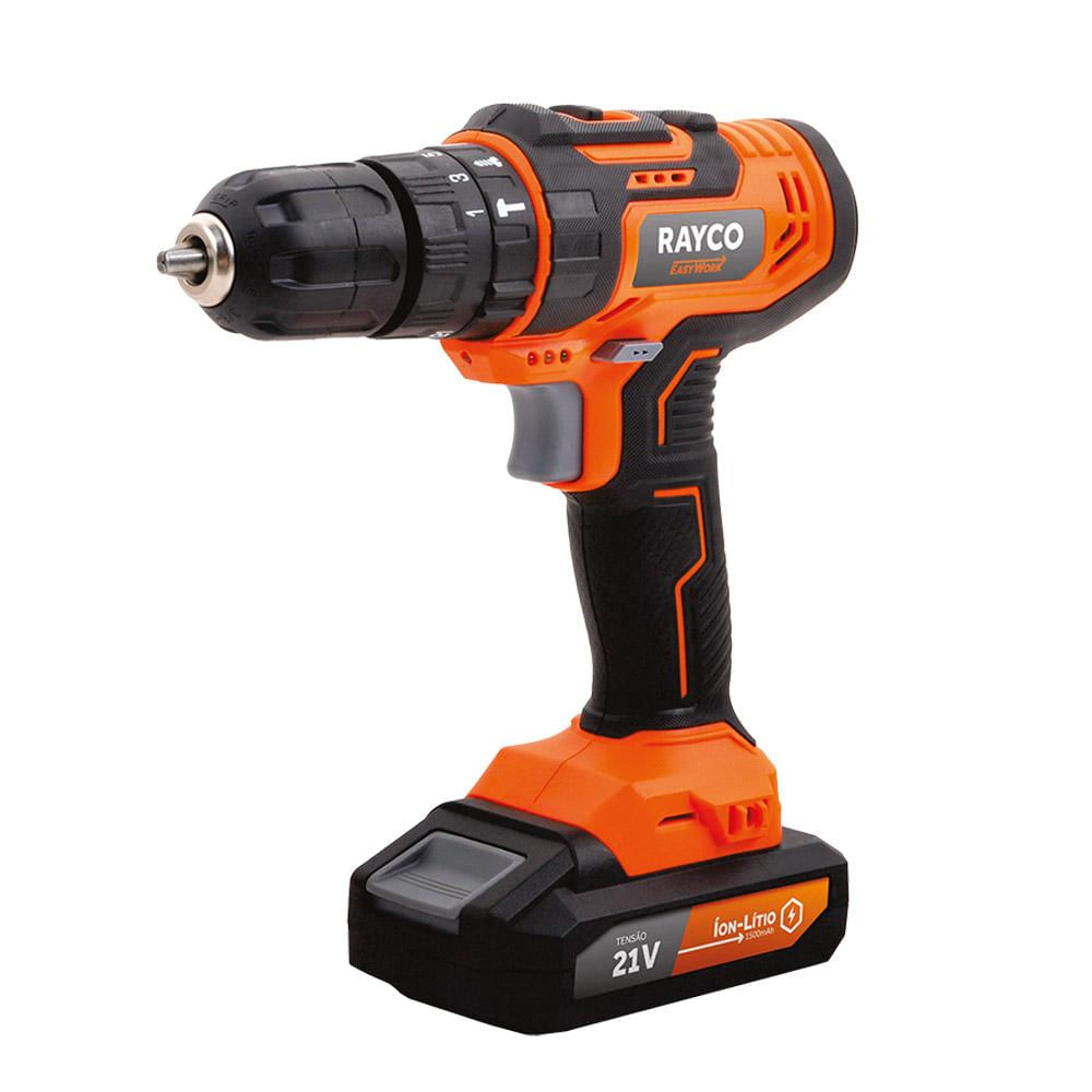 Kit Parafusadeira 21V com Maleta 110 Peças Rayco Bivolt