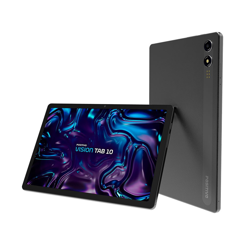 Tablet Positivo Vision Tab 10 4GB RAM 128GB Câmera 13MP e 5MP 10,1" HD IPS Android 13 - Preto