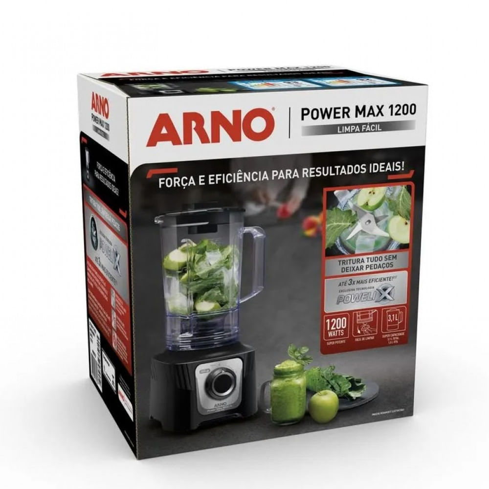 Liquidificador LN78 Power Max Limpa Fácil 1200W Arno Preto / 110V