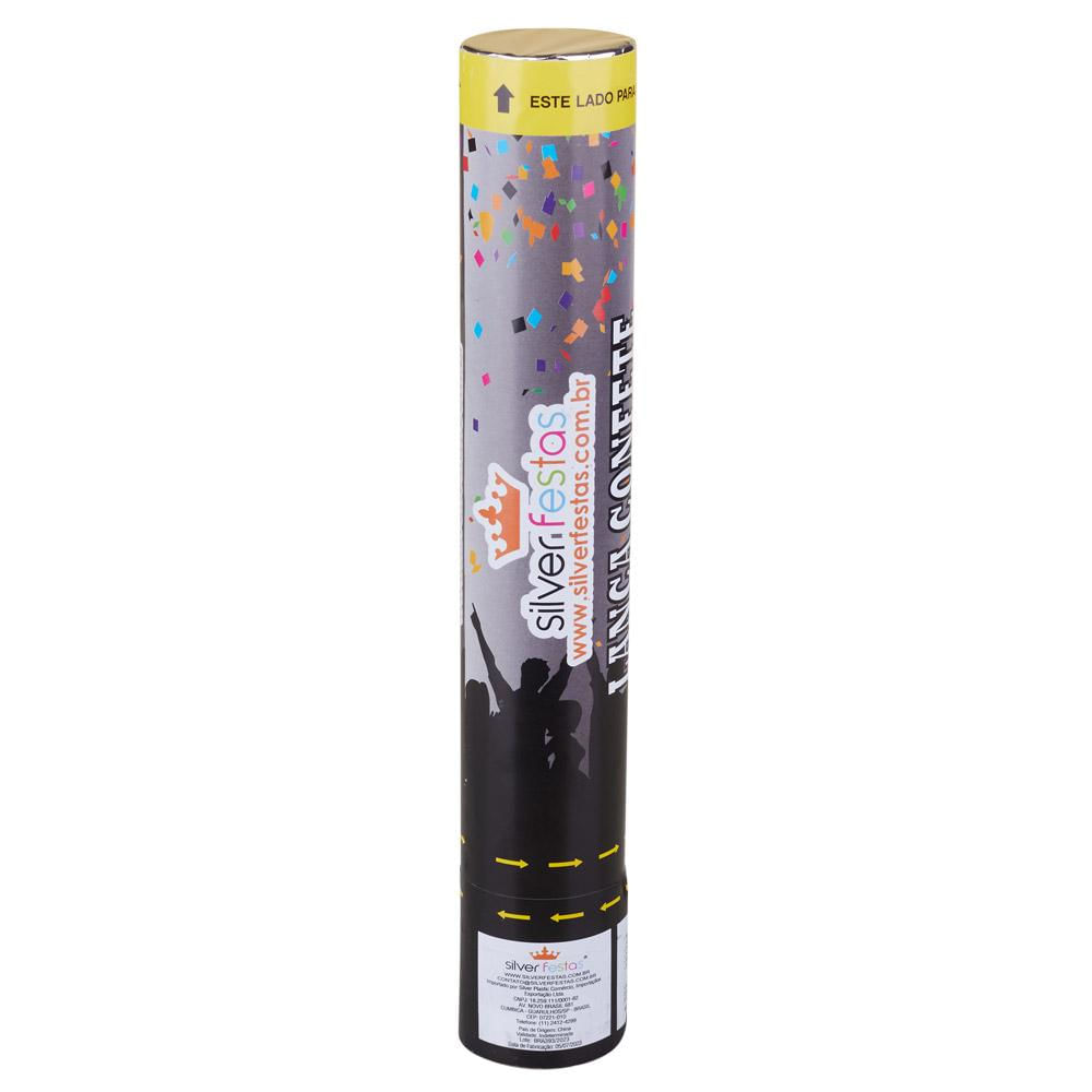 Lança Confetes colorido Metalizado 30 cm- SilverFestas