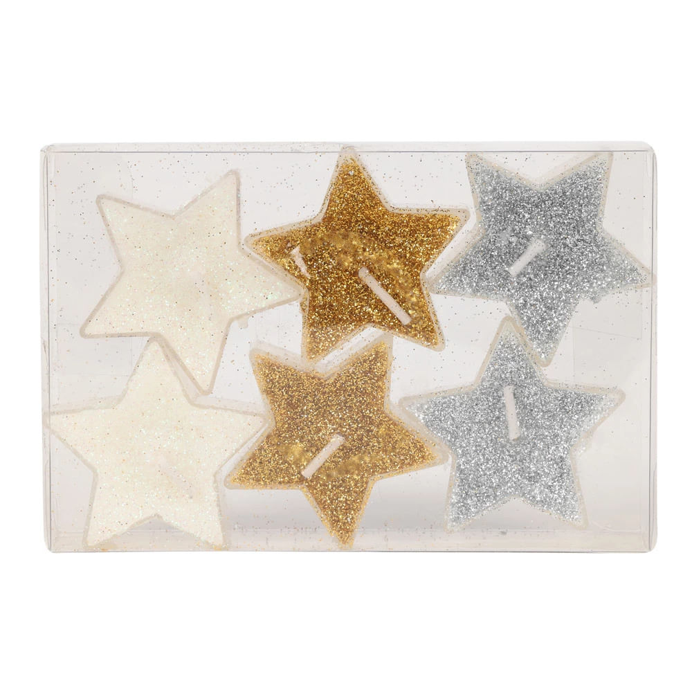 Kit de Velas Cazza Star Glitter 6 Peças