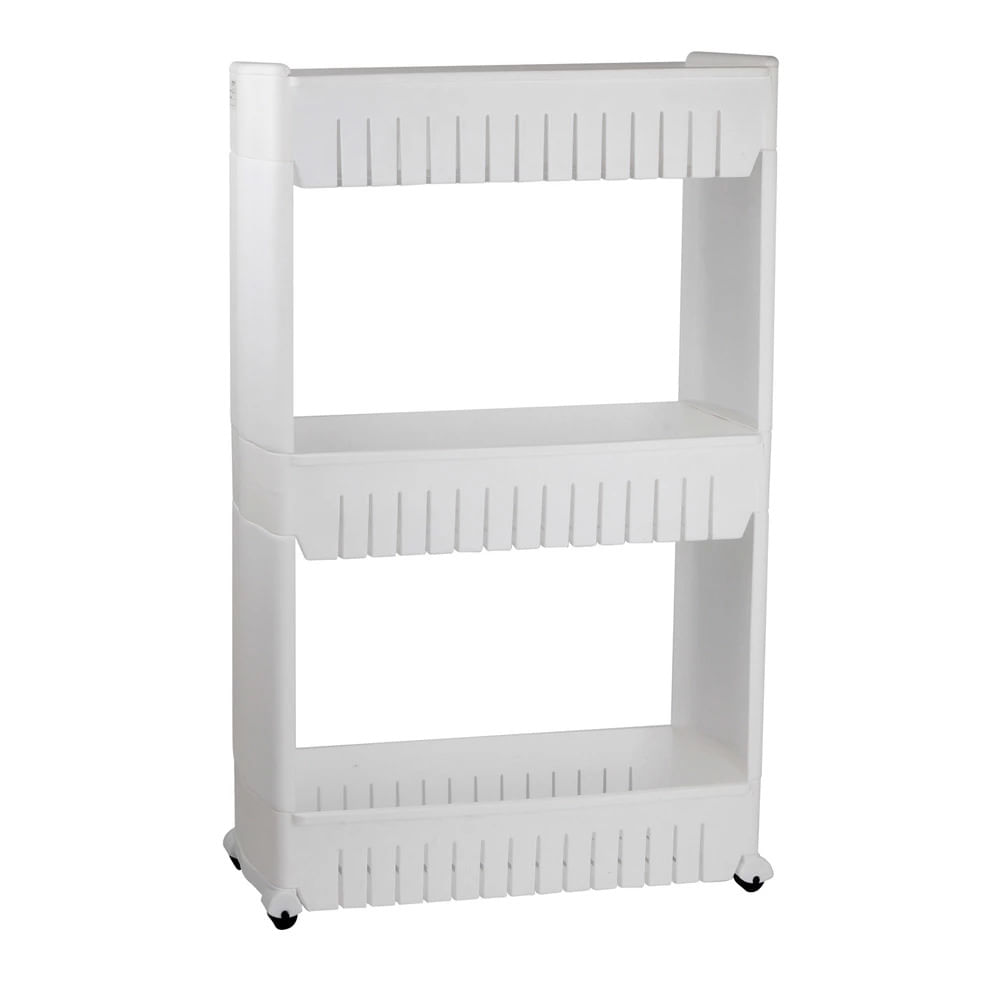 Carrinho Organizador Cazza Compact 3 Andares Branco