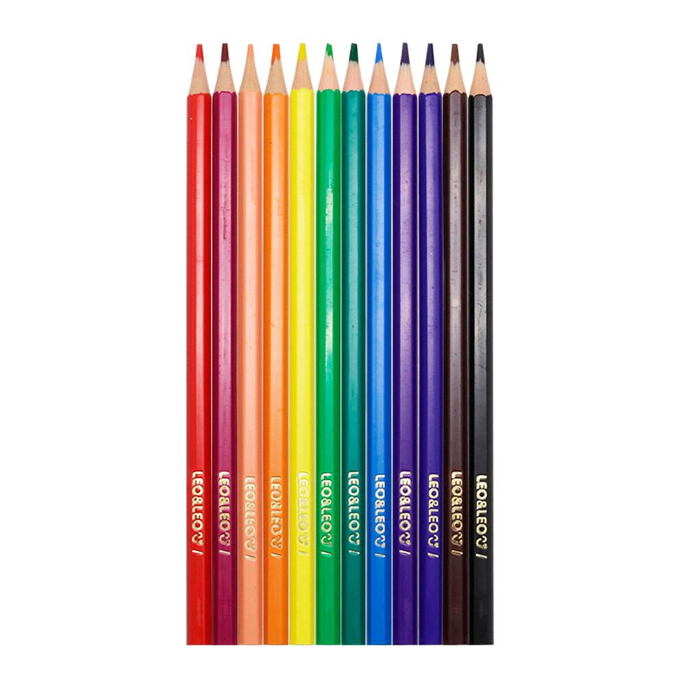Lápis de Cor com 12 Cores Sextavado Flex Leonora