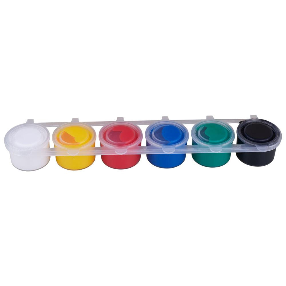 Tinta Guache Escolar com 6 Cores 15ml Leonora