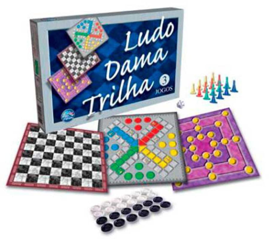 Jogos Ludo, Dama e Trilha - Pais e Filhos