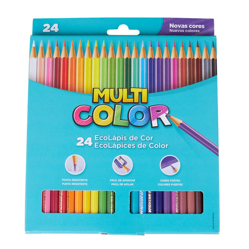 Lápis de Cor Ecolápis MultiColor com 24 Cores Faber Castell 11.2400N