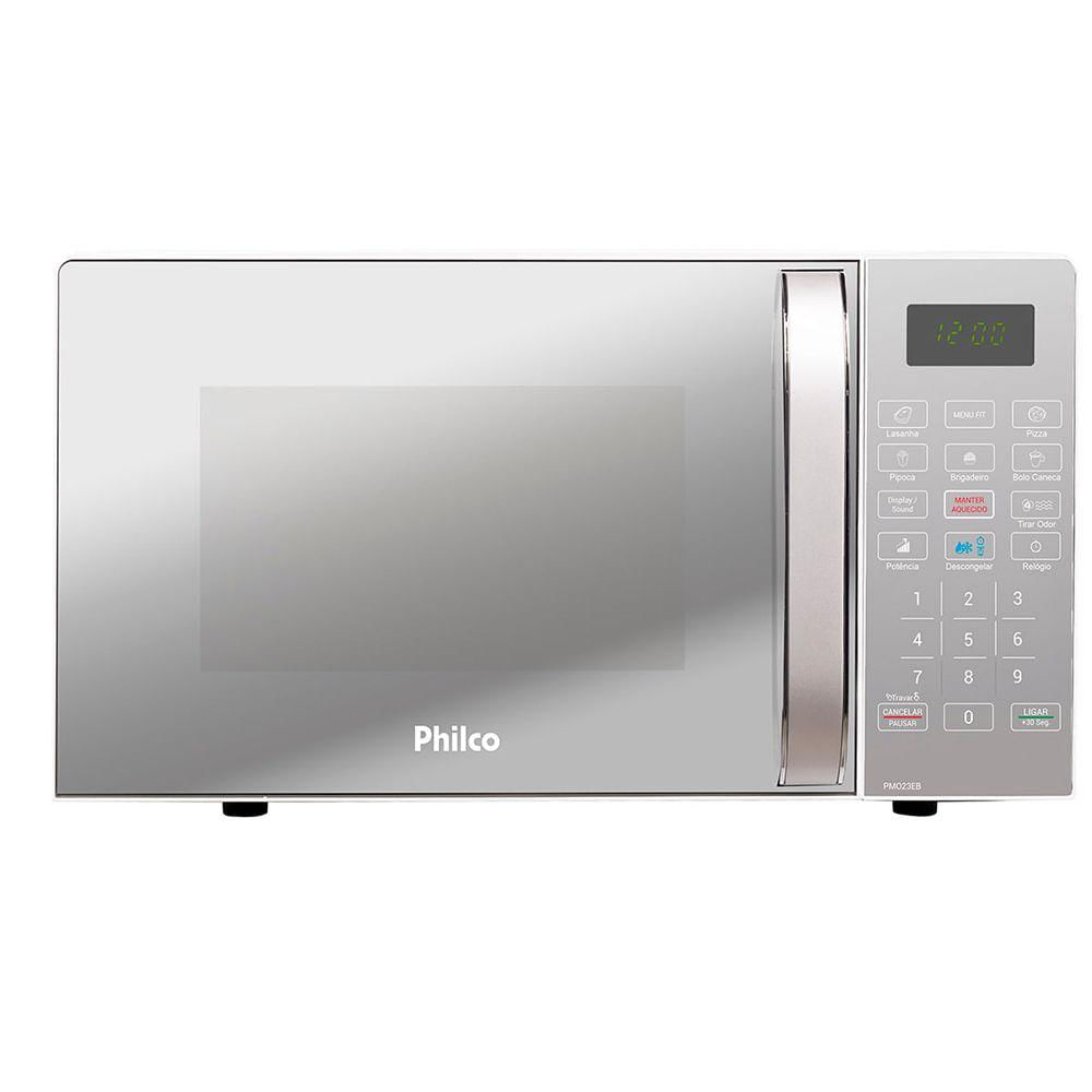 Micro-Ondas 20 Litros Philco Branco/Espelhado 127V PMO23EB