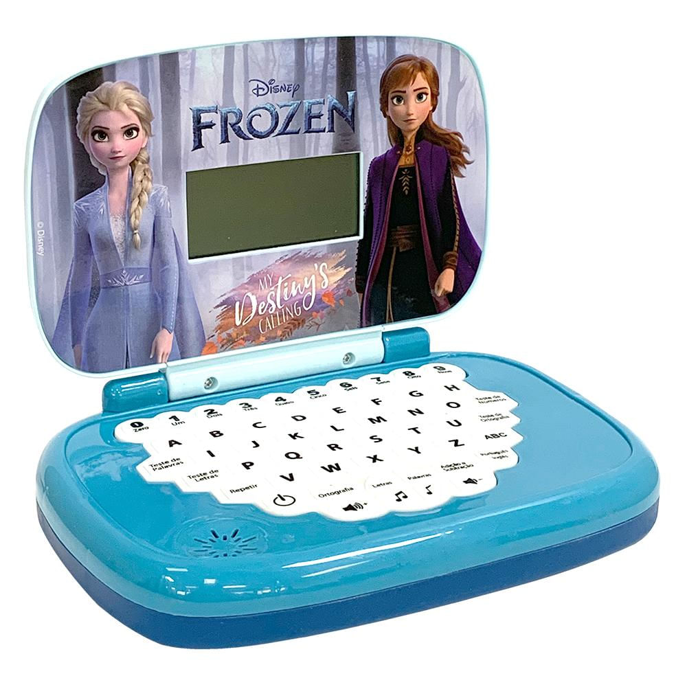 Kit Laptop Da Frozen + Veiculo Snow Machine Azul