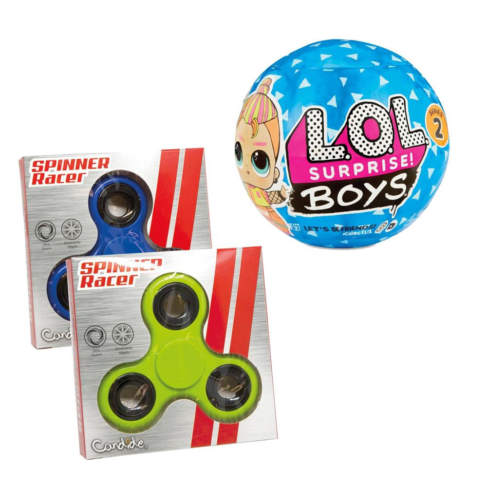 Kit Boneco LOL Boys Serie 2 + Spinner Azul + Spinner Verde