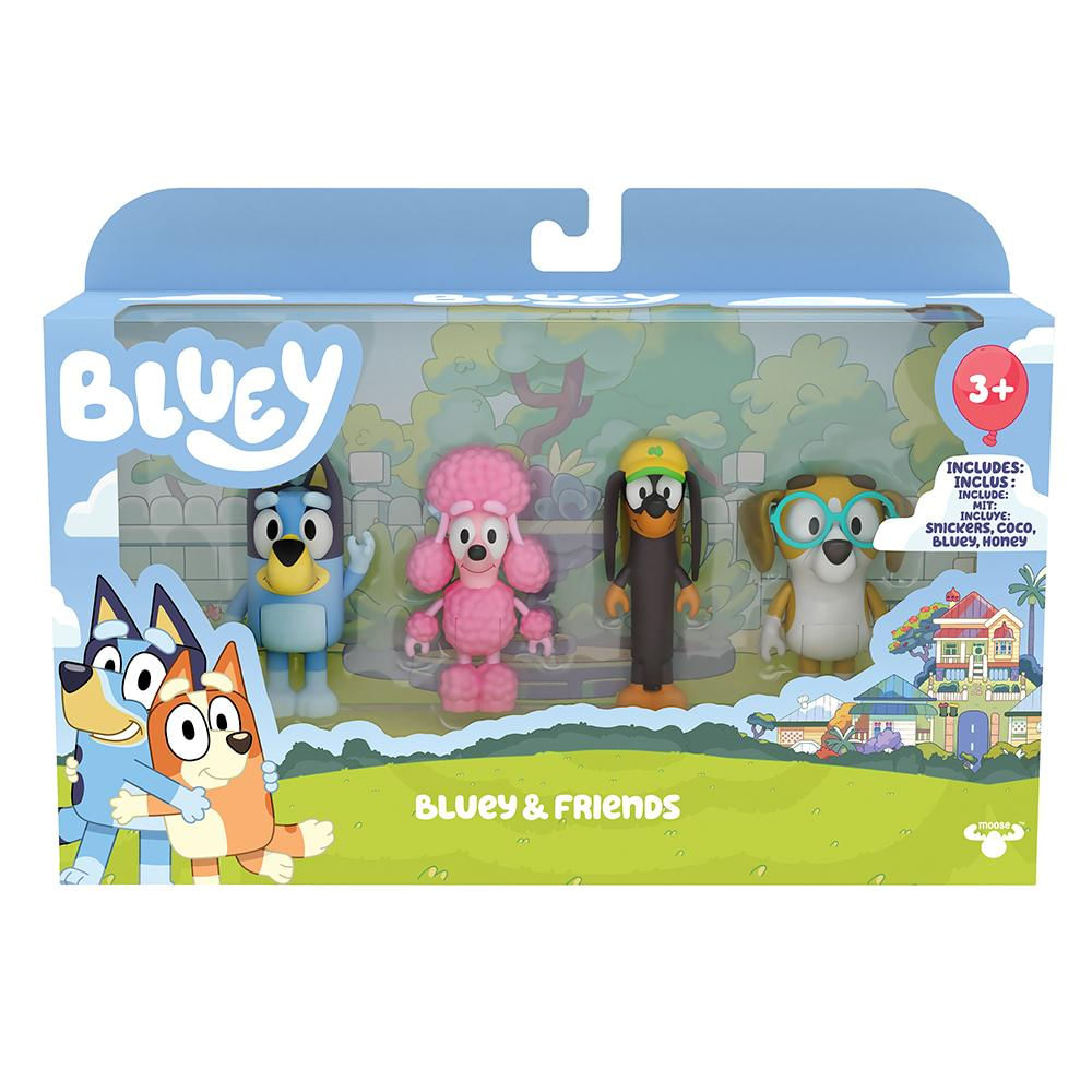 Bluey Story - Family 4 Pack Figures - Bluey &amp; Friends