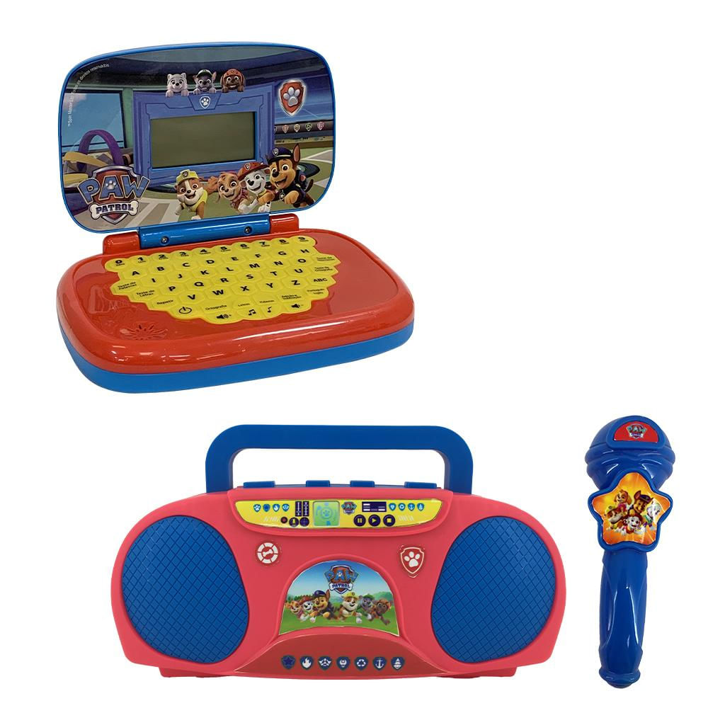 Kit Patrulha Canina - Laptop Infantil  + Boombox Karaoke