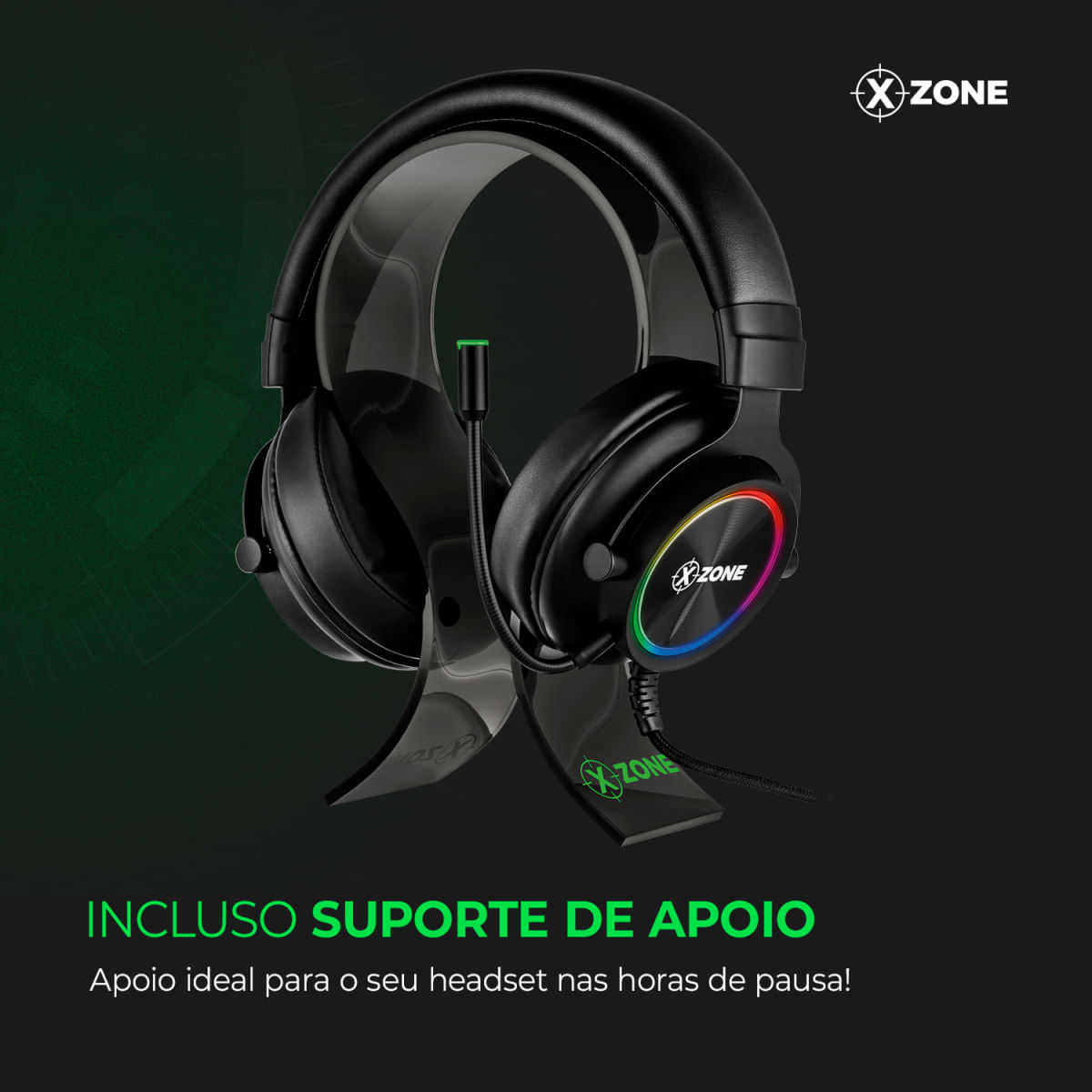 Headset RGB Gamer Xzone GHS-01 HEADSET GHS-01 NA HEADSET COM SUPORTE