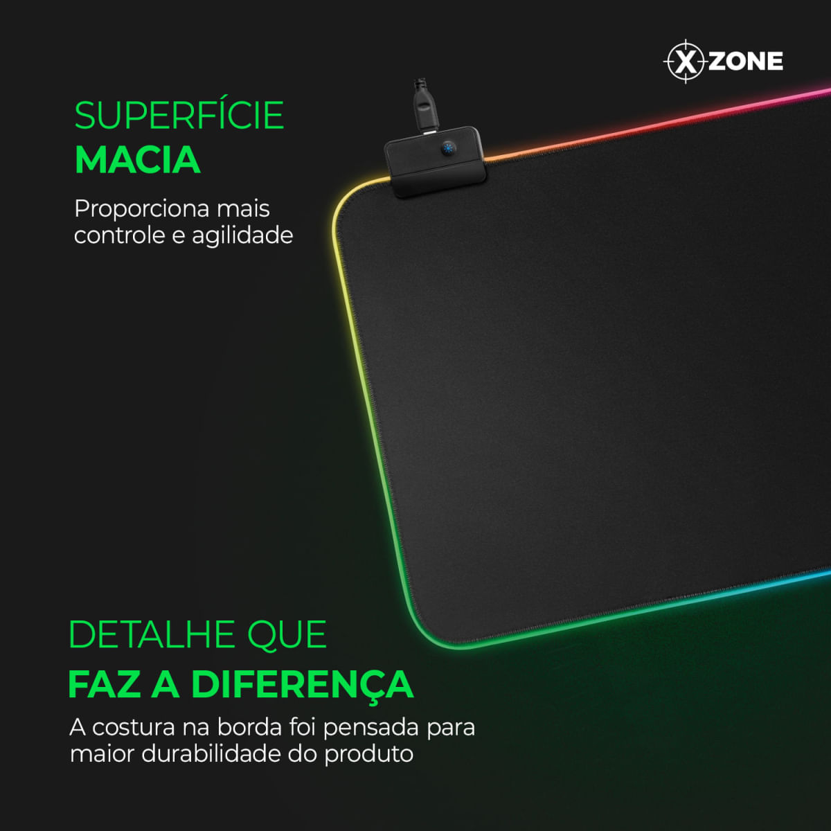 Mousepad Gamer RGB Xzone GMP-01 MOUSEPAD GMP-01 NA COM LED