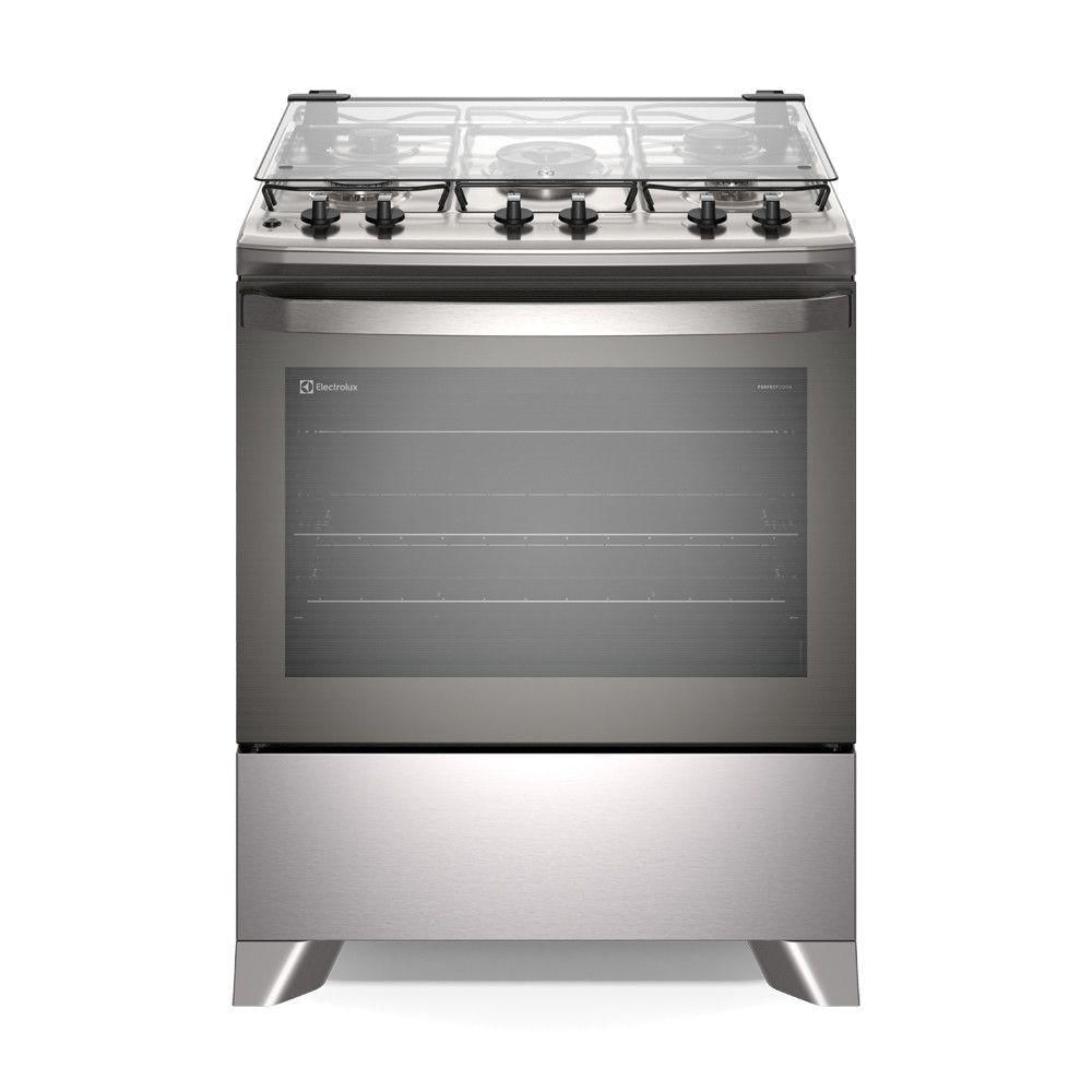 Fogão 5 Bocas Electrolux Efficient Com Mesa Inox Perfectcook E Vaporbake (fe5ic) Cinza Bivolt