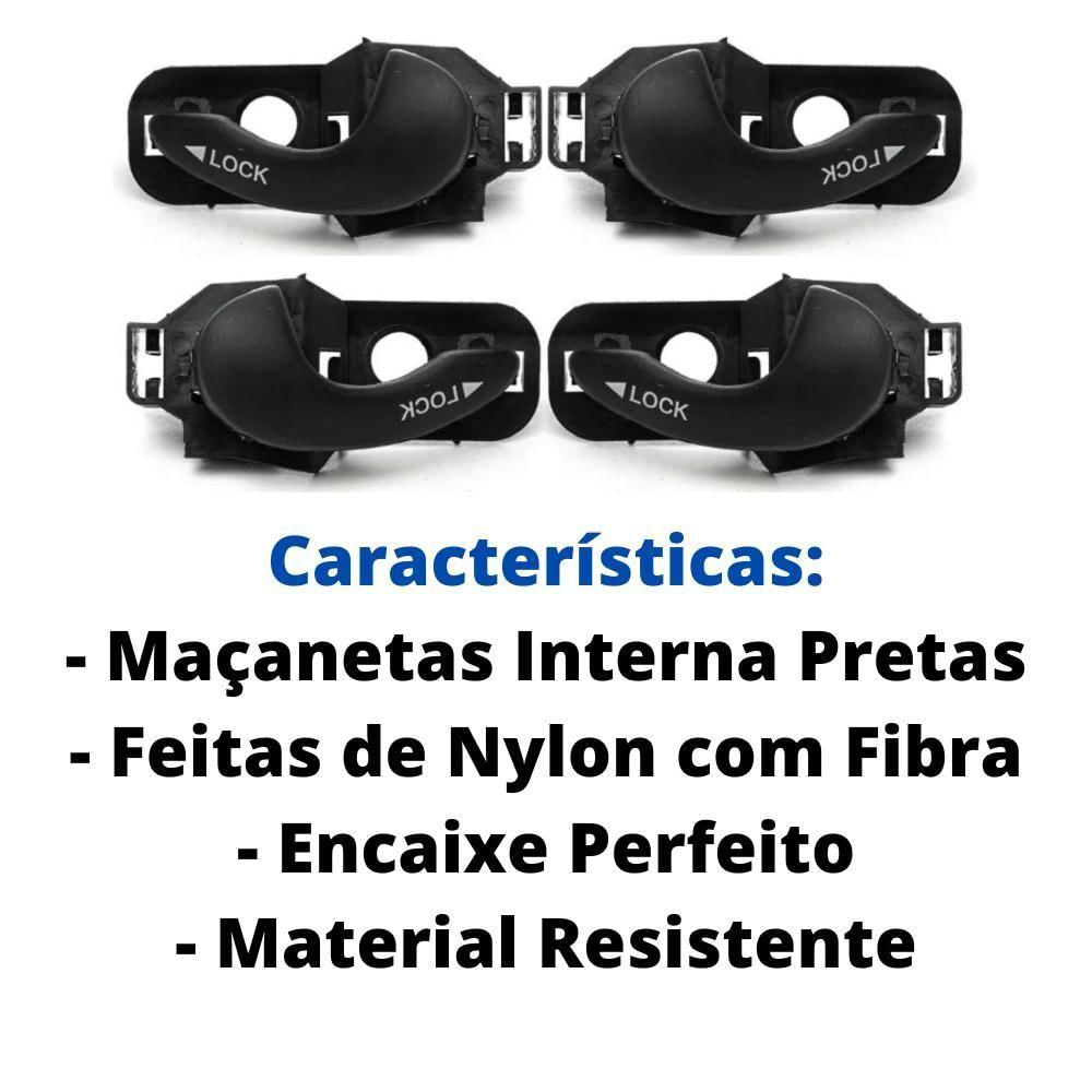 Kit Maçaneta Interna Dianteira E Traseira Palio De 96 A 07 - Kit / 4 [f103]