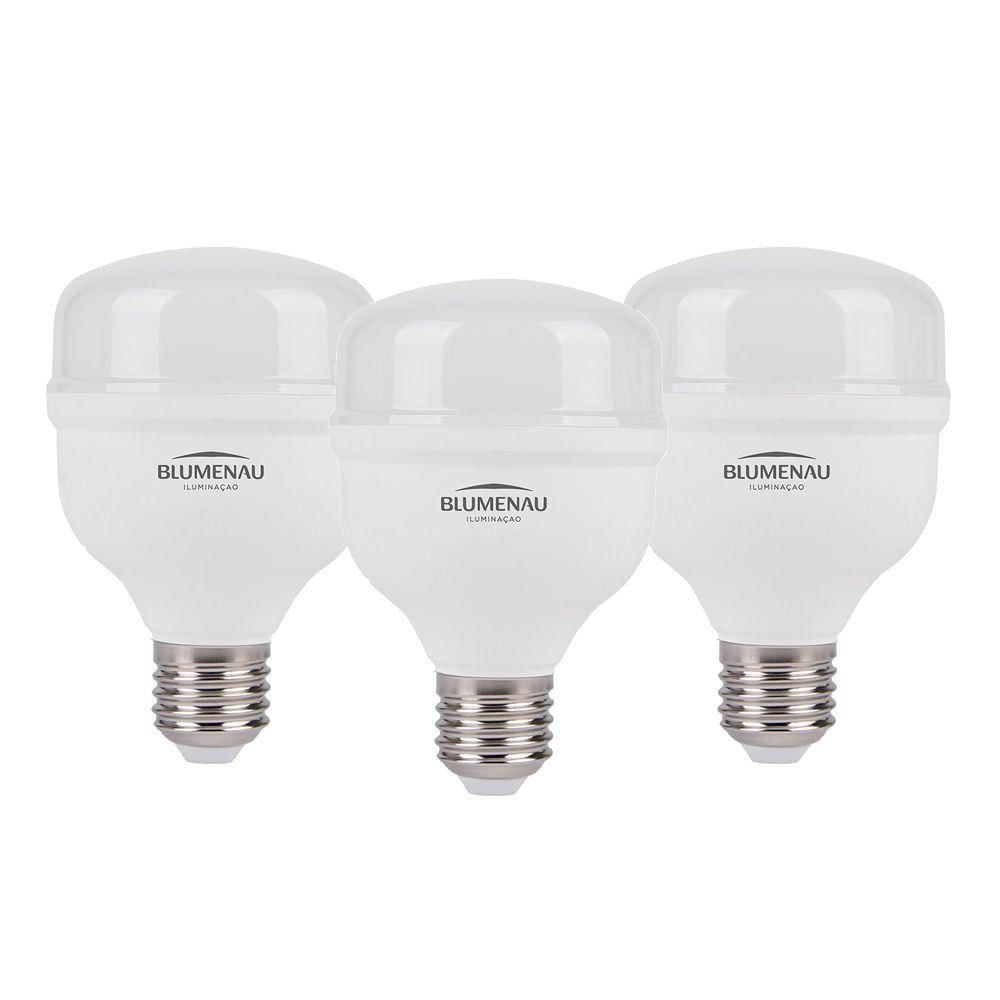 Kit 3 Lâmpadas High Led 30w Bivolt E27 6500k Luz Branca Blumenau