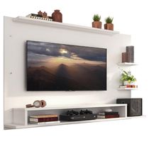 Painel Para Tv Até 60 Polegadas Madesa Alfa Com Prateleiras E Nichos - Branco Branco