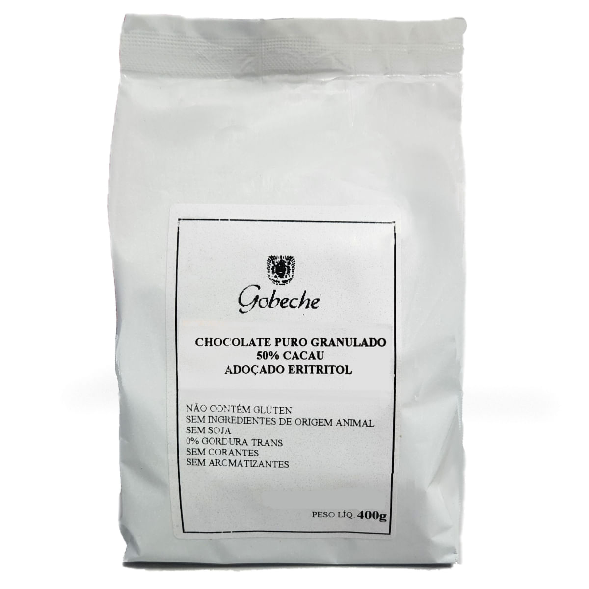 Chocolate Puro 50% Cacau Granulado Gobeche - Adoçado com Eritritol - 400g