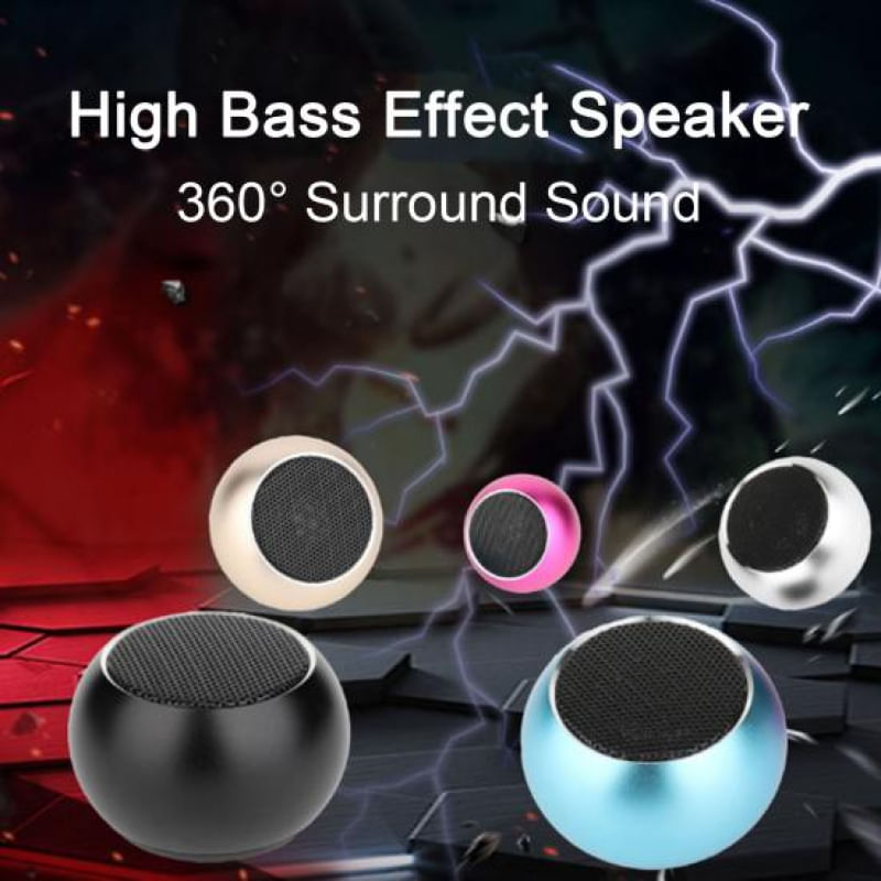 Caixa de Som Portátil Yousheng com Som Surround 360° e Bluetooth 5.0 preto