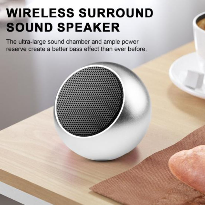 Caixa de Som Portátil Yousheng com Som Surround 360° e Bluetooth 5.0 preto