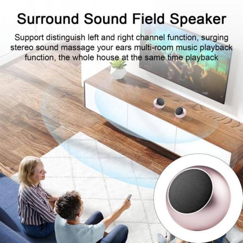 Caixa de Som Portátil Yousheng com Som Surround 360° e Bluetooth 5.0 preto