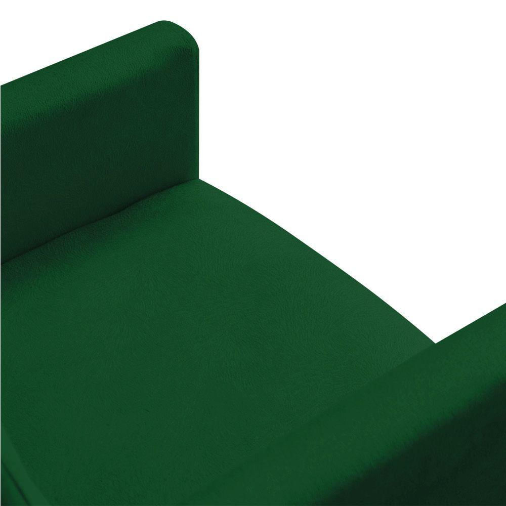 Poltrona Nina Suede Pés Palito Castanho - Pallazio Cor Verde