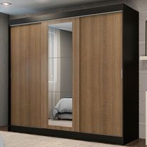 Guarda-roupa 3 Portas de Correr com Espelho 3 Gavetas Madesa