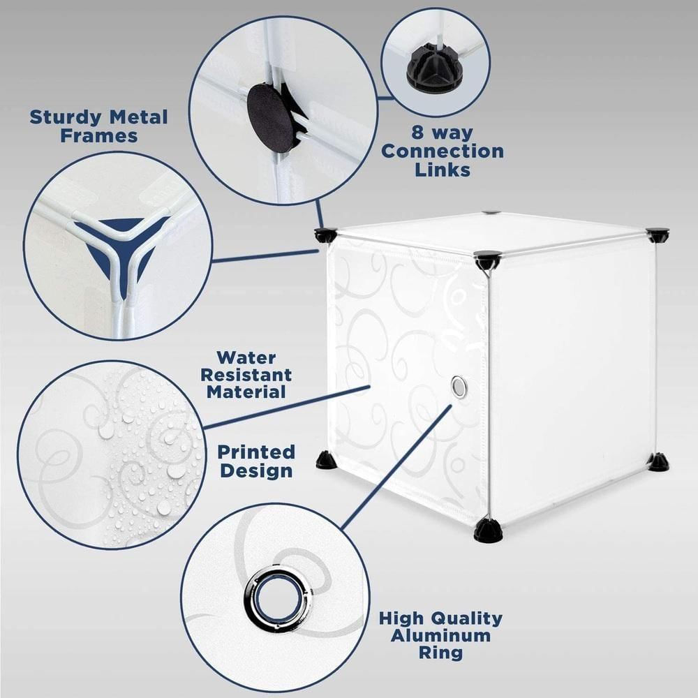 Guarda Roupa Portatil Sapateira Arara Grande 12 Portas Cabideiro Modular Prateleiras Organizador