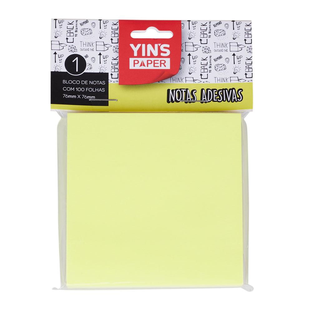 Bloco de Notas Adesivas com 100 Folhas Yins Paper YP7283