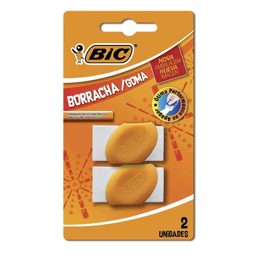 Borracha Branca com Capa Laranja com 2 Bic