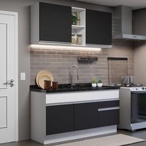 Cozinha Compacta 150002 Com Armário E Balcão Branco/Preto