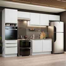 Cozinha 340001 Com Armário E Balcão Branco/Branco Veludo