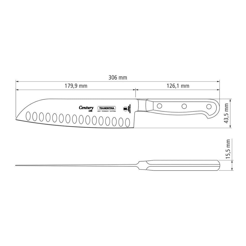 Faca Santoku Tramontina Century 24020107 7 Preto