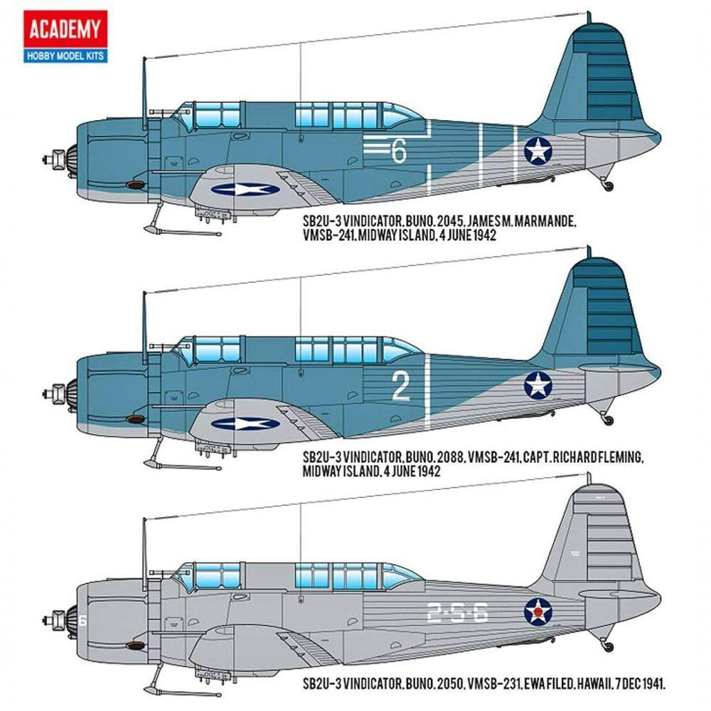 Academy Sb2u-3 Vindicator 1-48 Battle Of Midway - Kit de Modelo