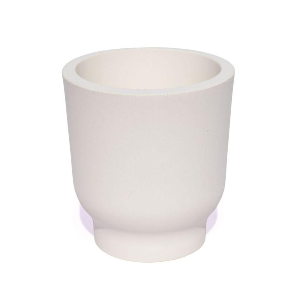 Vaso Decorativo Garrafa Invertida Lisa 8cm Cimento Artesanal Branco