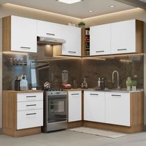 Cozinha Completa 399002 Com Armário E Balcão Rustic/Branco