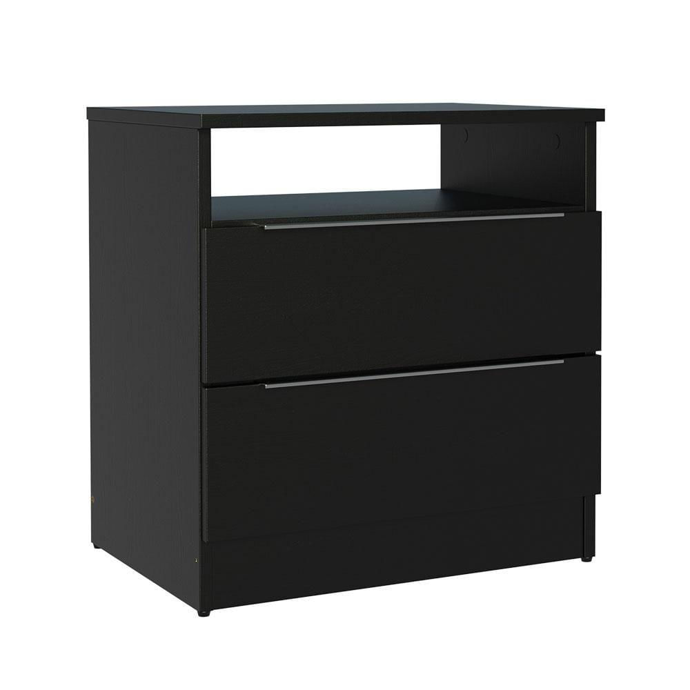 Mesa de Cabeceira Madesa 3227 com 2 Gavetas Preto