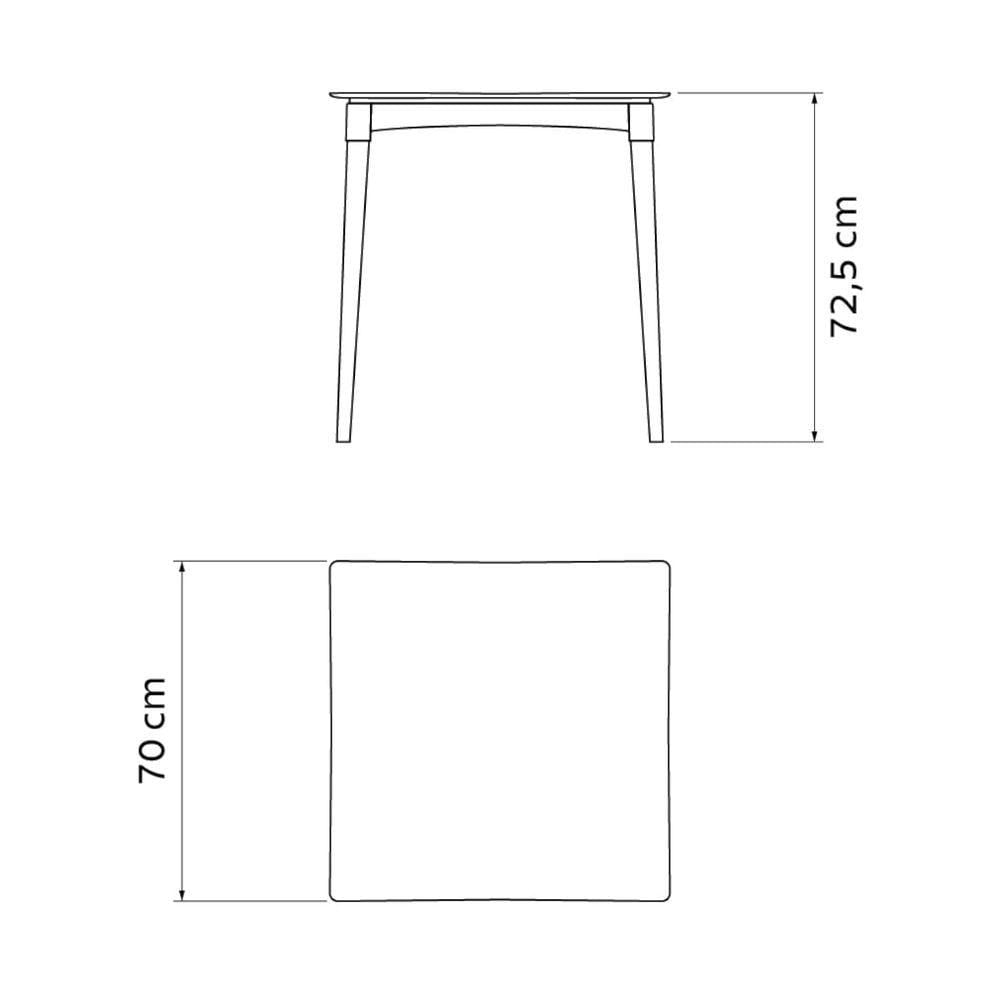 Mesa Tramontina Diana Em Polipropileno Branco 70cm Pernas De Madeira