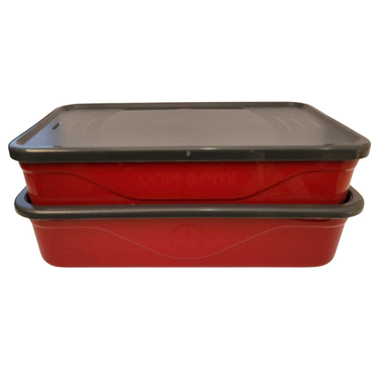 Marmita Fit Dupla 1,3L Vermelho com Talher - Unitermi