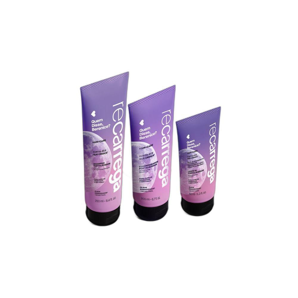 Kit Recarrega Shampoo Fortalecedor 250Ml Condicionador Fortalecedor 200Ml Leave-In 150Ml