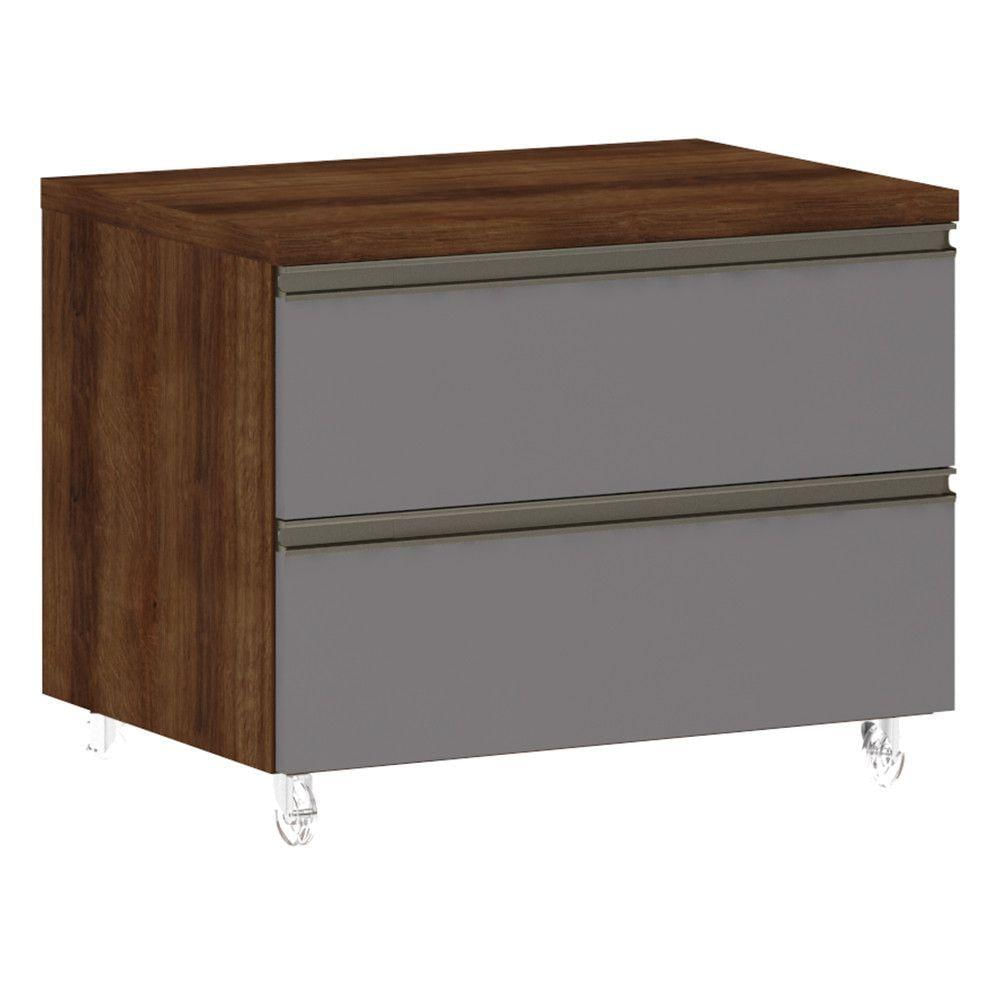 Mesa De Cabeceira Prime Plus 60,5 Cm Dourado C/ Cinza Puro