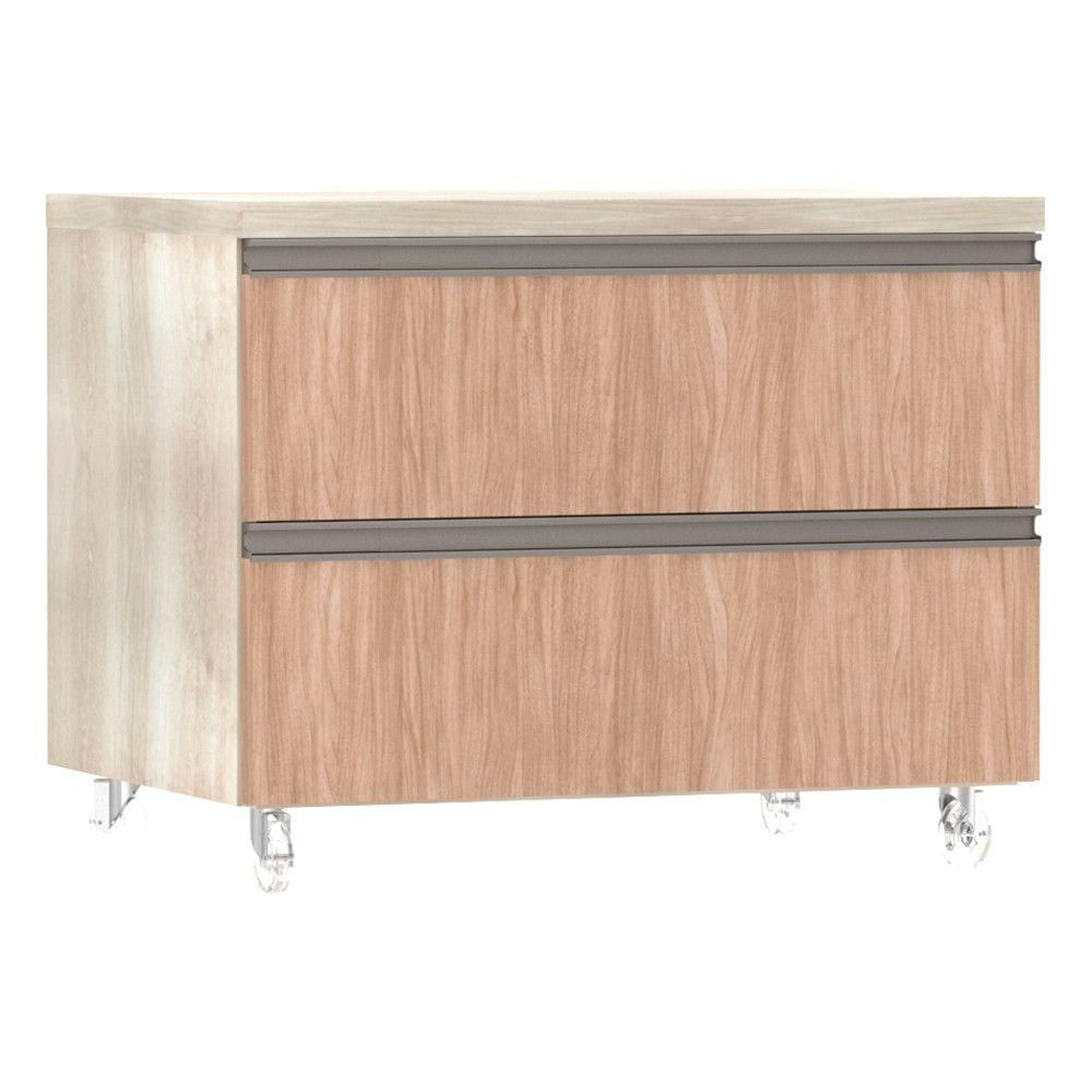 Mesa De Cabeceira Luciane 2 Gavetas Prime Plus 60 Cm Cumaru