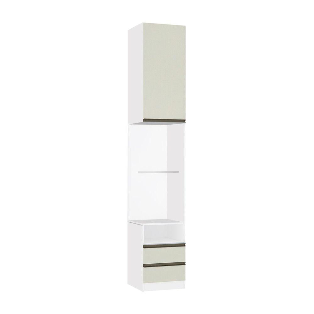 Mesa De Cabeceira Lado 1 Porta 2 Gavetas Branco C/Kashmir