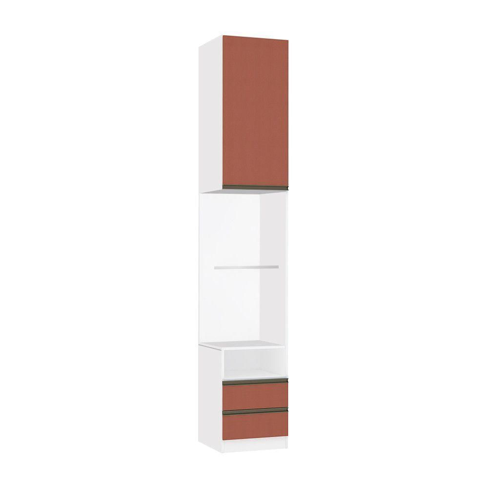 Mesa De Cabeceira Lado 1 Porta 2 Gavetas Branco C/Gaia