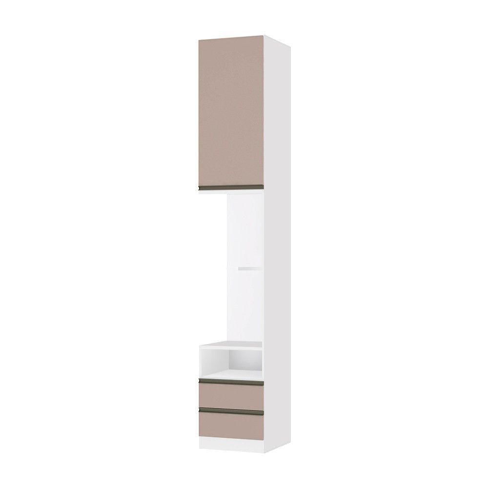 Mesa De Cabeceira Lado 1 Porta 2 Gavetas Branco C/Connect